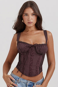 Skyla | Lace Corset Top met Strikdetail voor Dames