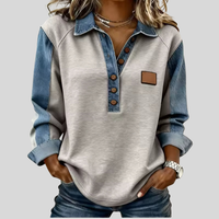 Ingrid | Pullover met Denim Kraag en Raglanmouwen