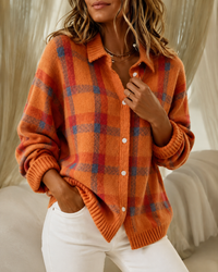 Jasmine | Comfortabel Gebreid Vest met Geruit Patroon