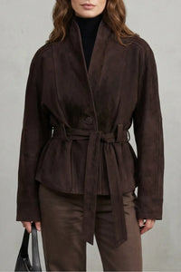 Corveline | Suède Trenchcoat met Ceintuur