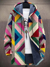 Rosie | Gevoerd vest met Capuchon en Geometrische Print
