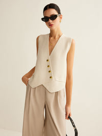 Xara | Asymmetrisch Gebreid Vest voor Dames