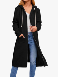 Evelisse | Lang Oversized Vest met Rits