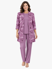 Hailey | Driedelige Set met Florale Cardigan