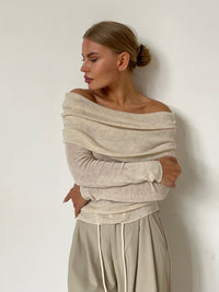 Evelijn | Off-Shoulder Slanke Trui voor Dames