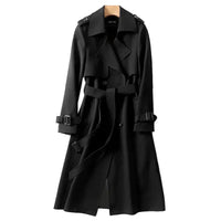 Linde | Lange Trenchcoat met Dubbele Knopen