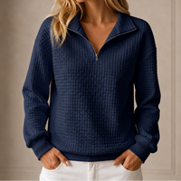 Vera | Gequilte Half-Zip Top