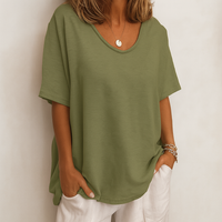 Lina | Luchtig Linnen T-Shirt voor Dames