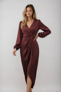 Lily | Elegante Wikkel Midi Jurk voor Dames