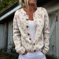 Eveline | Zachte Open Herfstcardigan met Rozenbloesem