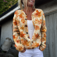 Juliette | Soepel Gebreide Herfstcardigan met Herfst-esdoornblad