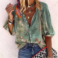 Maristelle | Boho Bloemenblouse met V-Hals