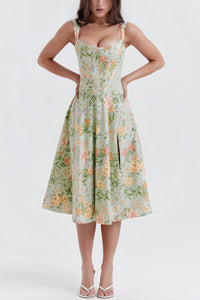 Mae | Midi Jurk met Bloemenprint en Split
