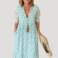 Valencia | Boho Midi Jurk Strand met Zakken