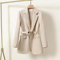 Helin | Elegante Lange Blazer met Riem voor Dames