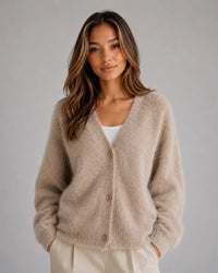 Aurivelle | Fluffy Cardigan met Knoopsluiting