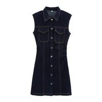 Oceane | Slank Denim Mouwloos Mini Jurkje voor Dames
