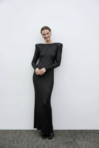 Zoey | Pailletten Maxi Jurk met Open Rug
