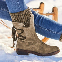 Lysavelle | Halfhoge Winterlaarzen met Kabelbreisel