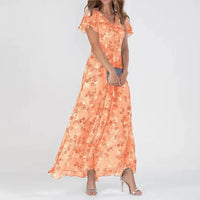 Zafira | Kleurrijke Maxi Jurk met Elegante V-Hals