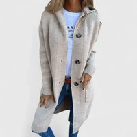 Mirellane | Lange Gebreide Cardigan met Zakken