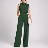 Esmarielle | Jumpsuit met Hoge Kraag en Wijde Pijpen
